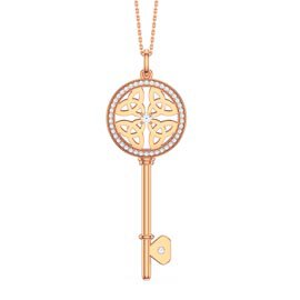 Moissanite Trinity Knot 18ct Rose Gold Vermeil Key Pendant