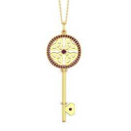 Ruby Trinity Knot 18ct Gold Vermeil Key Pendant