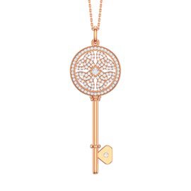 Moissanite Celtic Knot 18ct Rose Gold Vermeil Key Pendant