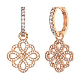 Moissanite Infinity 18ct Rose Gold Vermeil Interchangeable Earring Hoop Drop Set