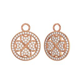 Moissanite Clover 18ct Rose Gold Vermeil Interchangeable Earring Drops