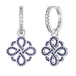Sapphire Infinity Platinum plated Silver Interchangeable Hoop Drop Set