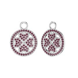 Ruby Clover Platinum plated Silver Interchangeable Earring Drops