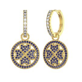 Sapphire Clover 18ct Gold Vermeil Interchangeable Hoop Drop Set