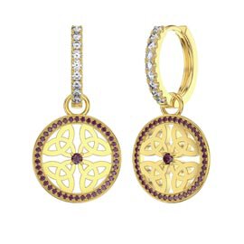 Ruby Trinity 18ct Gold Vermeil Interchangeable Hoop Drop Set