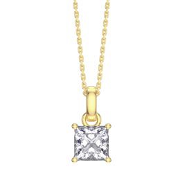 Princess 1ct White Sapphire 18ct Gold Vermeil Pendant