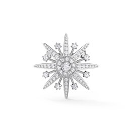 Starburst 6ct Lab Diamond 9ct White Gold Brooch