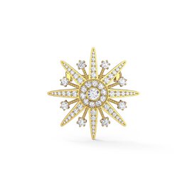 Starburst 6ct Lab Diamond 9ct Yellow Gold Brooch