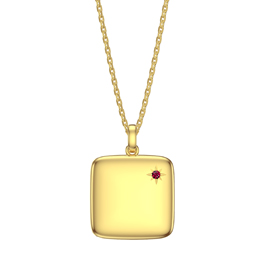 Princess Ruby 18ct Gold Vermeil Square Locket