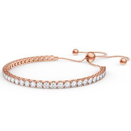 Eternity White Sapphire 18ct Rose Gold Vermeil Fiji Friendship Tennis Bracelet