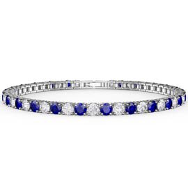 Eternity Sapphire Platinum plated Silver Tennis Bracelet