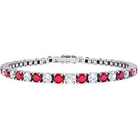 Eternity 10ct Ruby and Diamond 18ct White Gold Tennis Bracelet