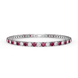 Eternity Ruby Platinum plated Silver Tennis Bracelet