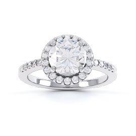 Eternity 1.5ct Lab Diamond Halo Platinum Engagement Ring