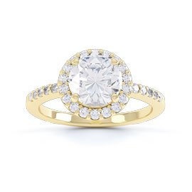 Eternity 1.5ct Diamond Halo 18ct Yellow Gold Engagement Ring