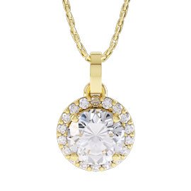 Eternity 1.34ct Diamond 18ct Yellow Gold Halo Pendant