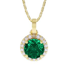 Eternity 1ct Emerald Halo 18ct Gold Vermeil Pendant