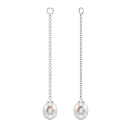 Venus Pearl Platinum Plated Silver Dangle Drops