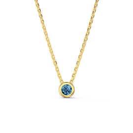 Infinity Aquamarine 9ct Yellow Gold Bezel Pendant Necklace