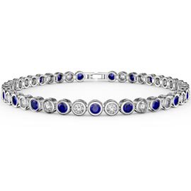 Infinity Sapphire Platinum plated Silver Tennis Bracelet