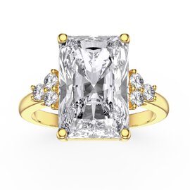 Radiant Cut 5ct Lab Diamond 9ct Yellow Gold Engagement Ring