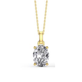 Eternity Oval White Sapphire 18ct Gold Vermeil Pendant