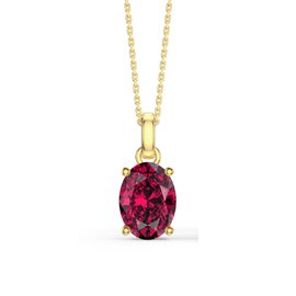 Eternity Oval Ruby 18ct Gold Vermeil Silver Pendant