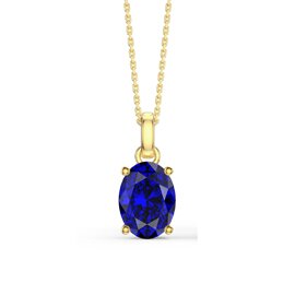 Eternity Oval Sapphire 18ct Gold Vermeil Pendant