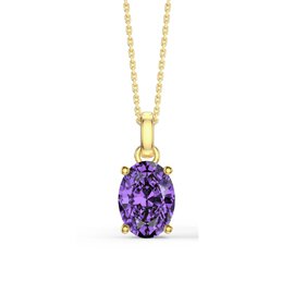 Eternity Oval Amethyst 18ct Gold Vermeil Pendant