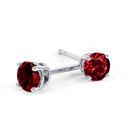 Charisma 2ct Ruby Platinum Plated Silver Stud Earrings