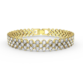 Eternity Three Row Moissanite 18ct Gold Vermeil Silver Tennis Bracelet