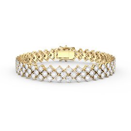 Eternity Three Row Moissanite 9ct Gold Tennis Bracelet