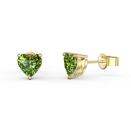 Charisma 1ct Heart Peridot 18ct Gold Vermeil Stud Earrings