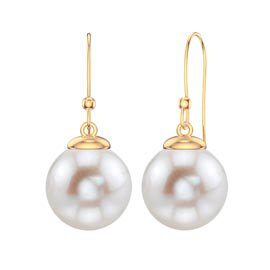 Venus Pearl 18ct Gold Vermeil Drop Earrings 7.0 to 7.5mm