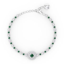 Fusion Emerald 18ct White Gold Tennis Bracelet