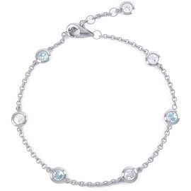 By the Yard Aquamarine 18ct White Gold Bracelet