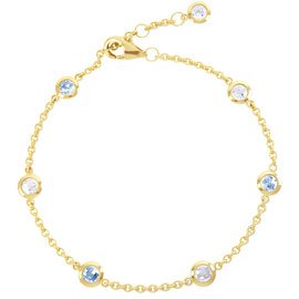By the Yard Aquamarine 18ct Yellow Gold Bracelet