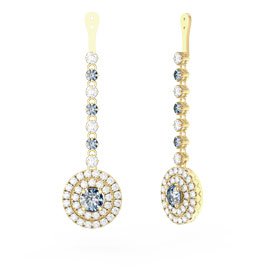 Fusion Aquamarine Halo 18ct Gold Vermeil Earrings Drops