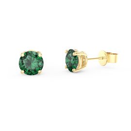 Charisma 1ct Emerald 18ct Gold Vermeil Stud Earrings