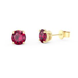 Charisma 1ct Ruby 18ct Yellow Gold Vermeil Stud Earrings