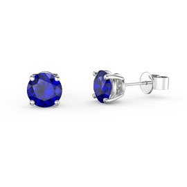 Charisma 1ct Sapphire Platinum Plated Silver Stud Earrings
