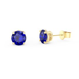 Charisma 1ct Sapphire 18ct Yellow Gold Vermeil Stud Earrings