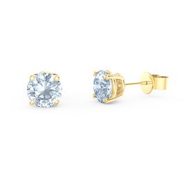 Charisma 1ct Aquamarine 18ct Gold Vermeil Stud Earrings