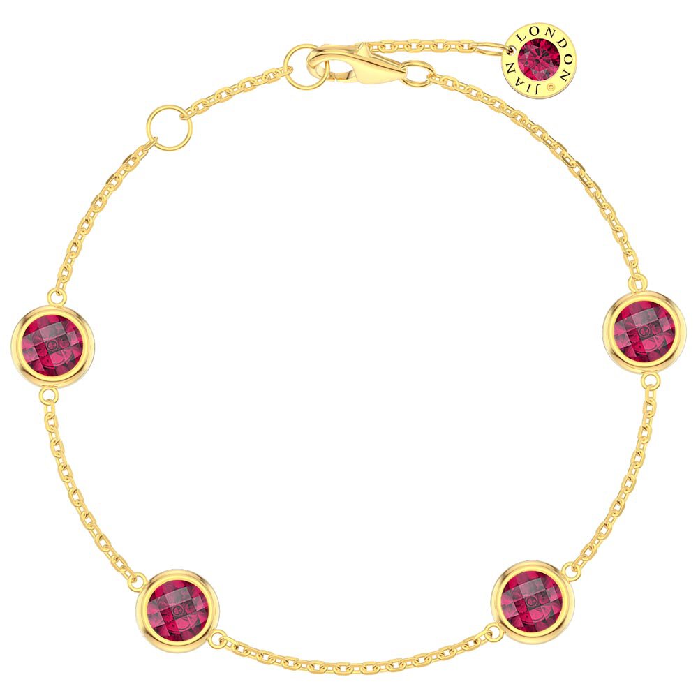 Ruby By the Yard 18ct Gold Vermeil Bracelet
