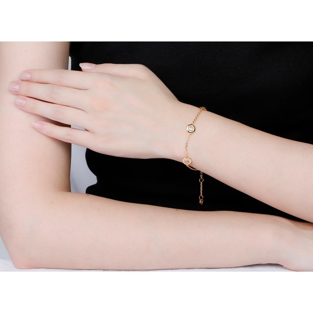 White Sapphire By the Yard 18ct Gold Vermeil Bracelet #2