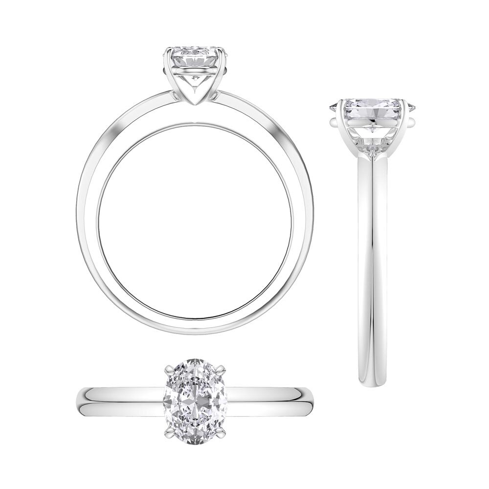 Unity 1.25ct Oval Moissanite Solitaire Platinum Engagement  Ring #5