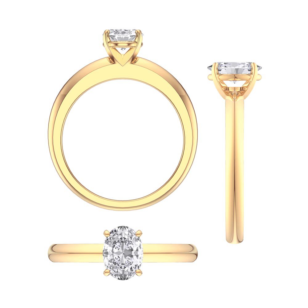 Unity 1.25ct Oval Lab Grown Diamond Solitaire 18ct Yellow Gold Engagement Ring #5