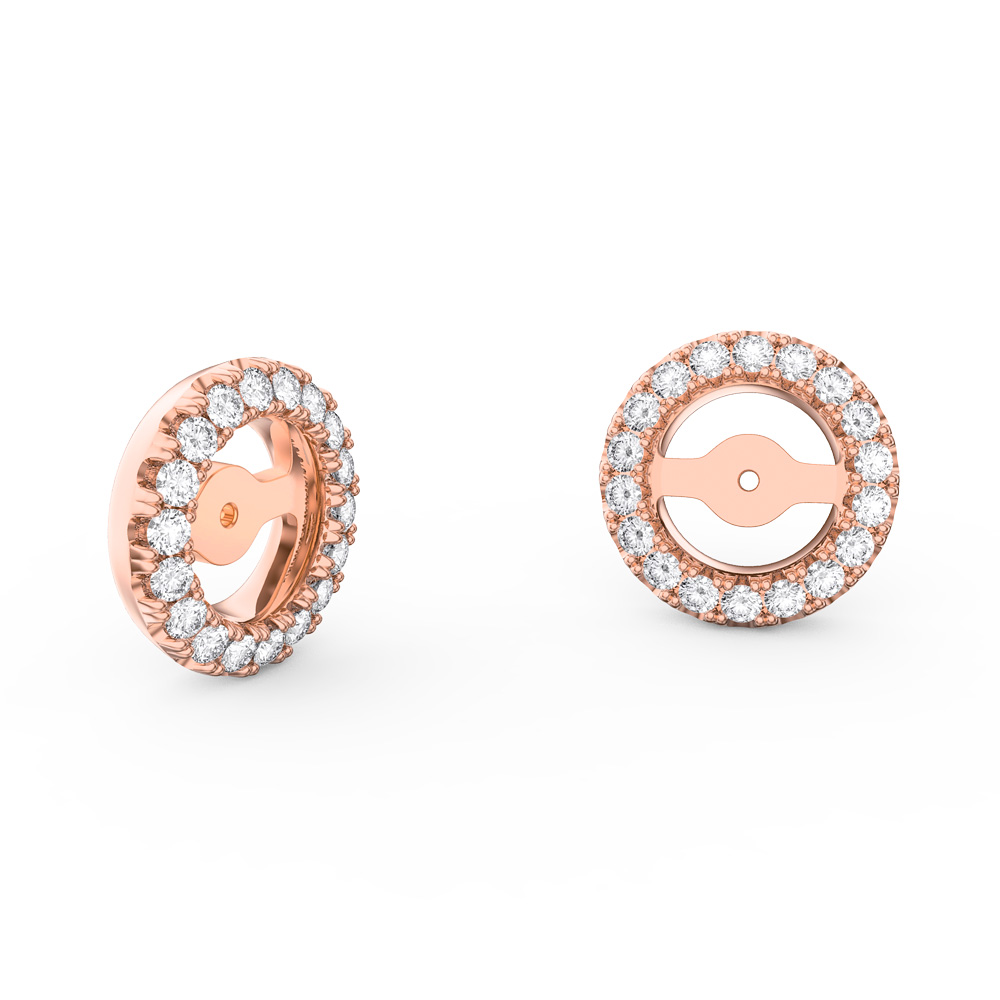 Fusion White Sapphire 18ct Rose Gold Vermeil Earring Halo Jackets