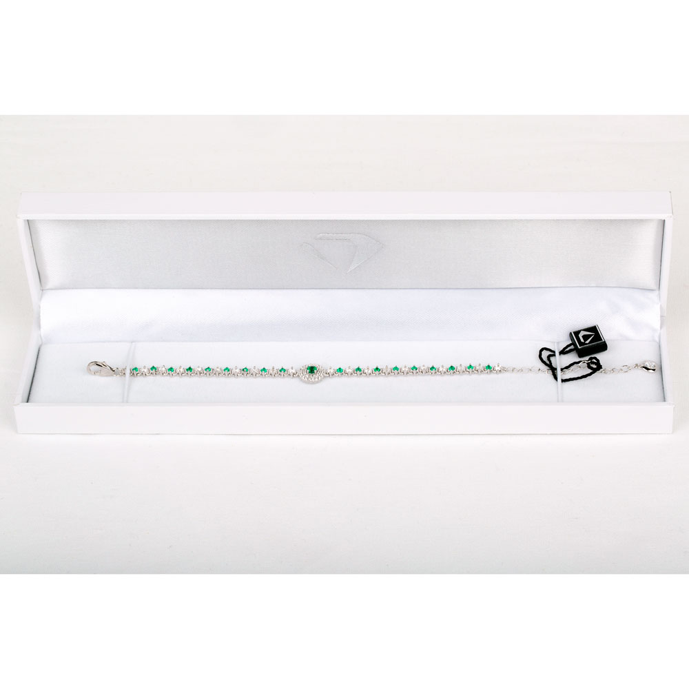 Fusion Emerald 18ct White Gold Tennis Bracelet #3