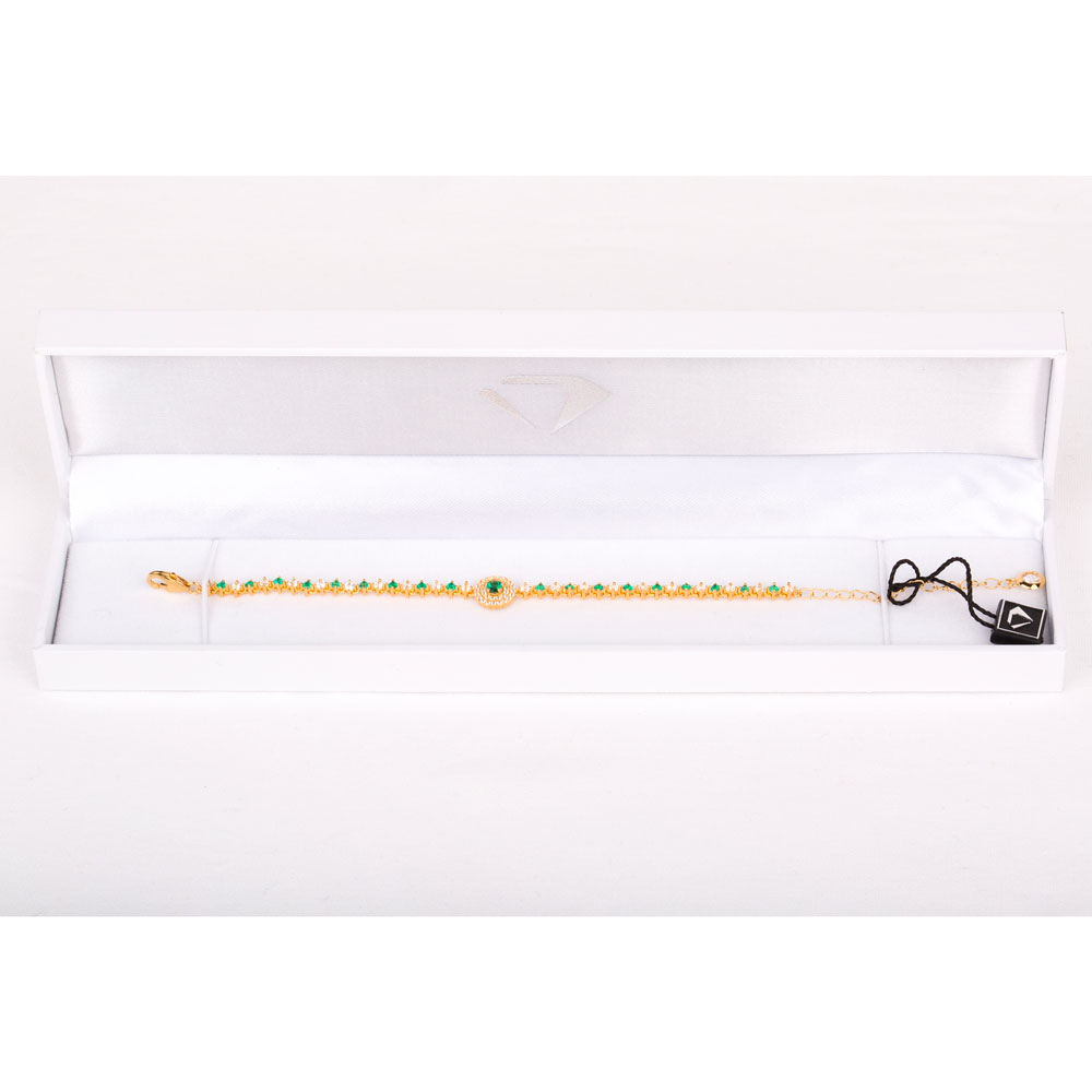 Fusion Emerald 18ct Yellow Gold Tennis Bracelet #3